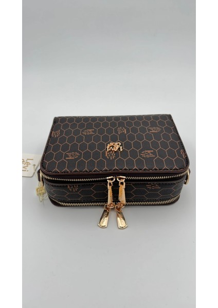 Kahve Çift Fermuarlı Omuz Çantası Orijinal Levid'or fırsatları