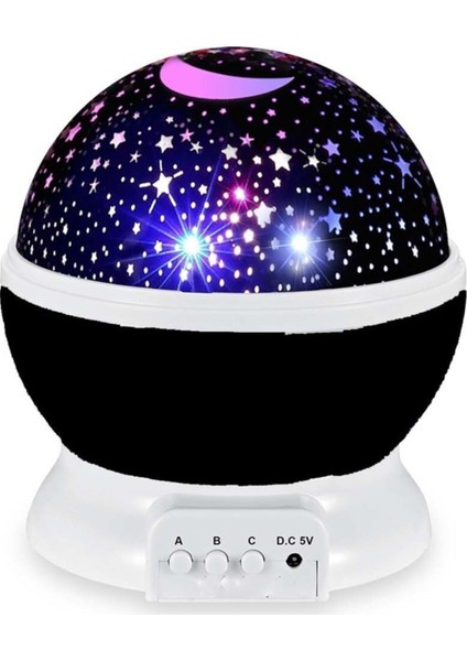 Renkli Dönen Star Master Projeksiyon Gece Lambası, Pembe Kapaklı