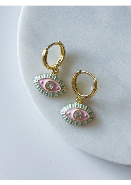 Mini Mineli Göz Küpe