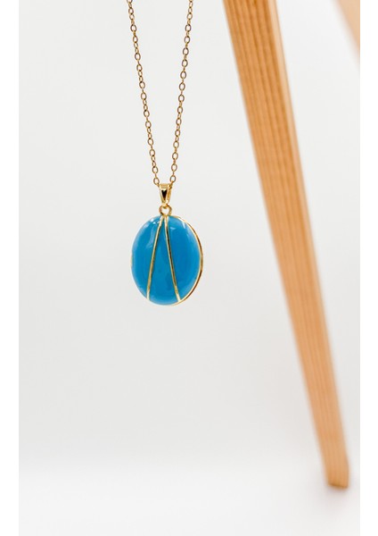 Fıora Mavi Kadın Çelik Kolye - Kadın Hediyelik Zarif Şık fırsatları