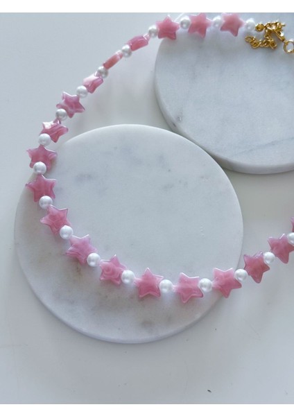 Pembe Yıldız-Inci Kolye