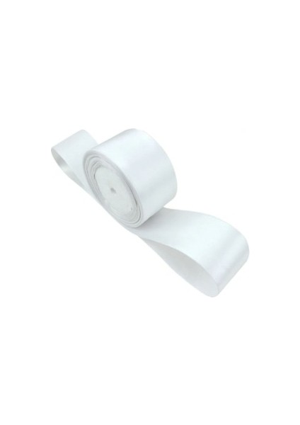 Saten Kurdele 6 cm Beyaz 10 Metre