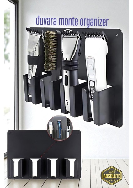 Siyah Tıraş ve Fırça Organizeri, Şık ve Pratik Tasarım
