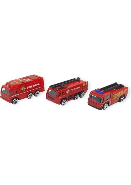 3'lü Iş Makinaları Road Seti - Die Cast - DS044 - Itfaiye