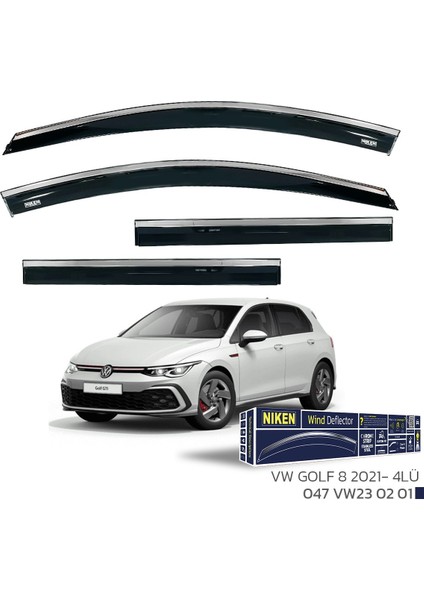 Vw Golf 8 Kromlu Cam Rüzgarlığı Niken 2021+ Sonrası Uyumlu
