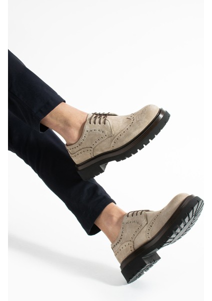 Fugo Bej Hakiki Deri Casual Erkek Ayakkabı