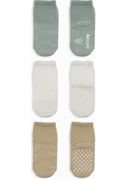 Bistyle Basic Kaymaz Penye Soket Çorap 3'lü BS10106 Nil Ekru Bej fiyatları