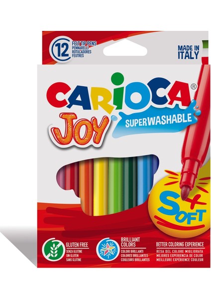 Carioca Joy Süper Yıkanabilir Keçeli Boya Kalemi 12LI
