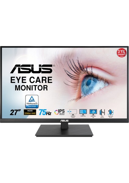 27 Asus VA27AQSB Qhd IPS 1ms 75HZ HDMI Dp