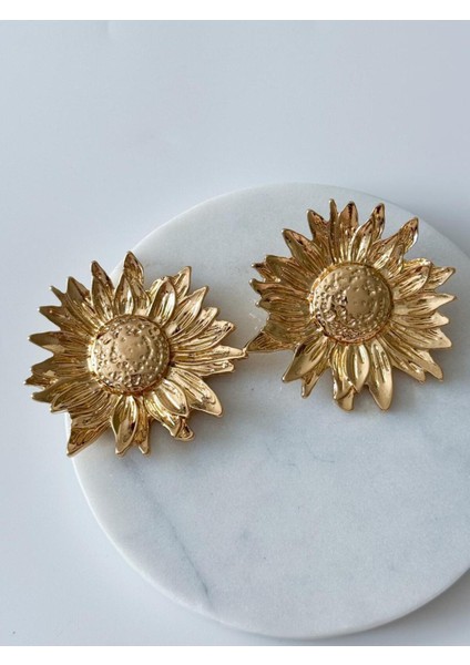 Çelik Ayçiçek Küpe