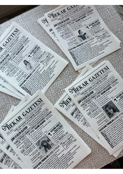 Bekarlığa Veda Partisi Gazetesi 10 Adet Kişileştirilebilir indirimleri