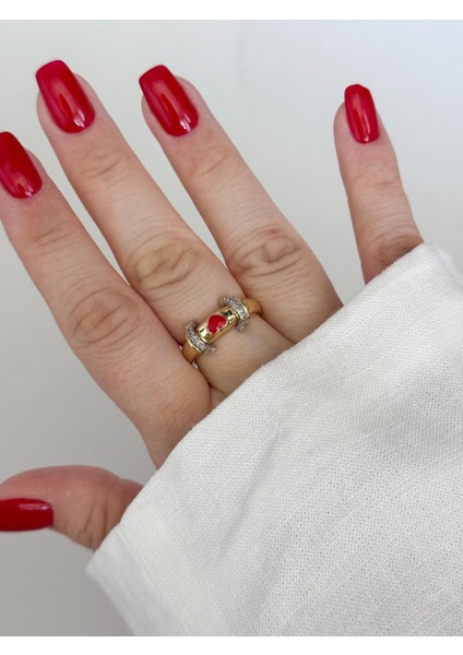 Kırmızı Kalp Yüzük