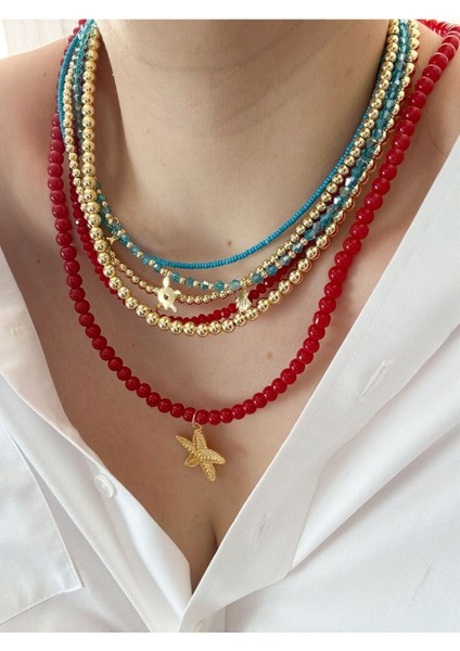 Renkli Boncuk Çoklu Kolye