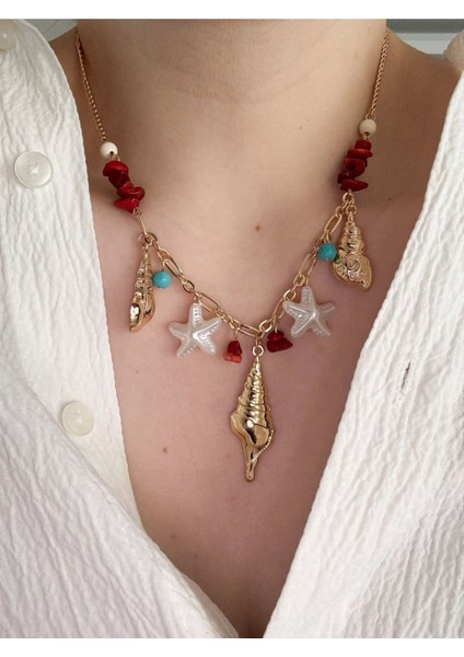 Deniz Charm Mercan Kolye