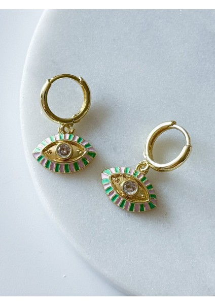 Mini Mineli Göz Küpe