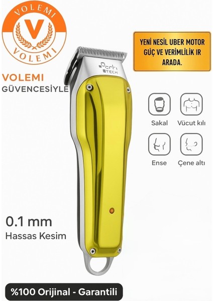 Kırmızı Profesyonel Tüy Kısaltma ve Tıraş Makinesi, Saç, Sakal, Ense ve Vücut Için