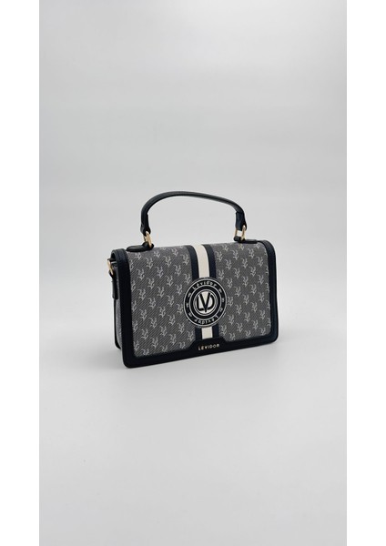 Siyah Logolu Monogram Desen El Çantası Orijinal Levid'or Premium fiyatları