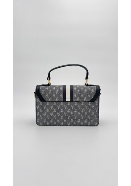 Siyah Logolu Monogram Desen El Çantası Orijinal Levid'or Premium fırsatları