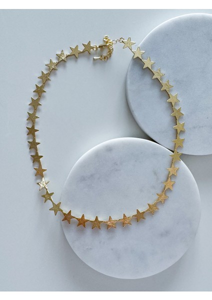 Çelik Yıldız Choker Kolye