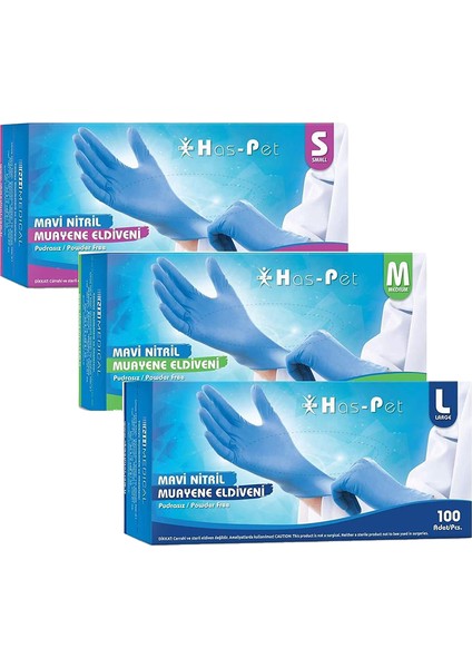 Nitril Muayene Eldiveni Mavi (100'LÜ) modelleri