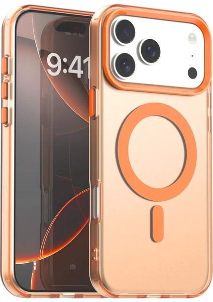 Iphone 17 Pro Uyumlu Kamera Koruma Çıkıntılı Magsafe Özellikli Renkli Mat Kılıf