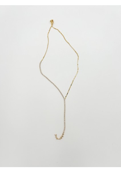 Fıora Taşlı Gold Kalpli Lüks Şık Zarif Kolye - Kadın Hediyelik modelleri