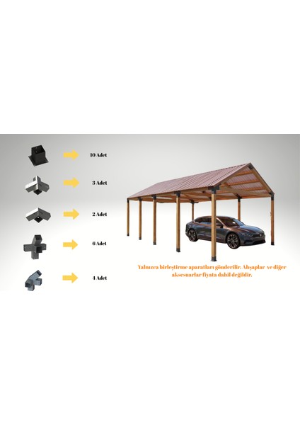 Garaj Birleştirme Aparatları Ahşap Garajlar Için 10X10 ve 9x9 Seçenekleriyle modelleri