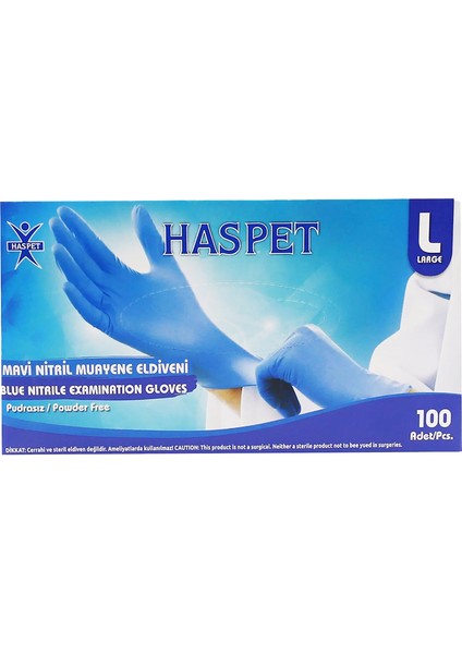 Nitril Muayene Eldiveni Mavi (100'LÜ)