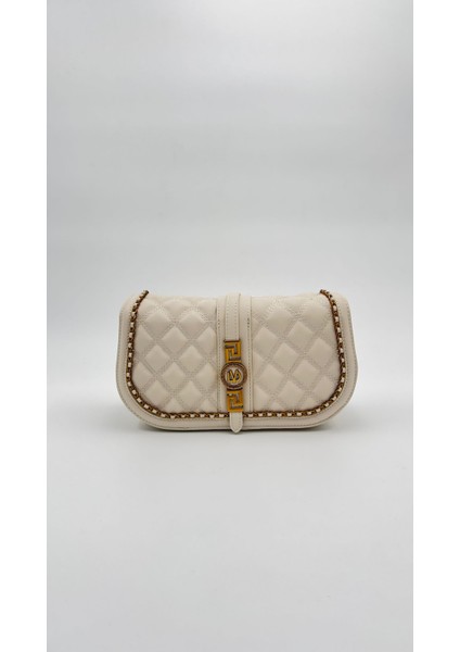 Krem Kenar Örgü Model Omuz Çantası Orijinal Levid'or Premium