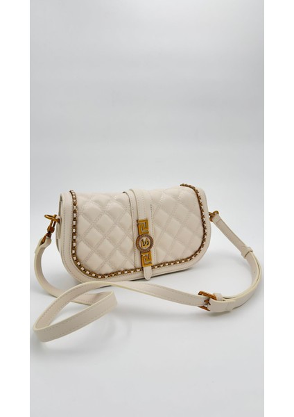 Krem Kenar Örgü Model Omuz Çantası Orijinal Levid'or Premium