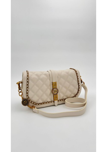 Krem Kenar Örgü Model Omuz Çantası Orijinal Levid'or Premium