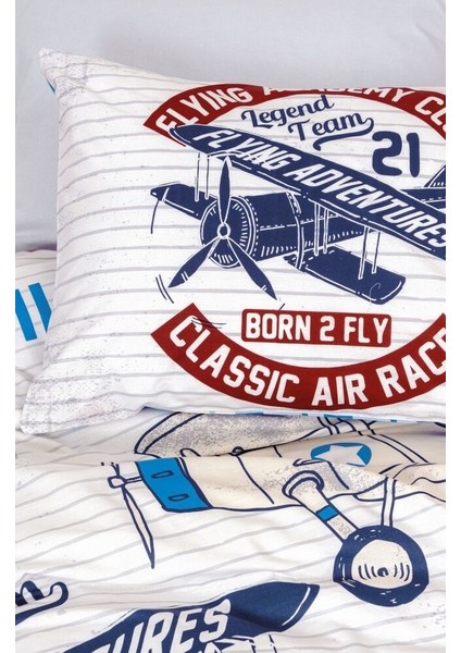 Cotton Box Junior Ranforce Nevresim Takımı Tek Kişilik Flying Gri