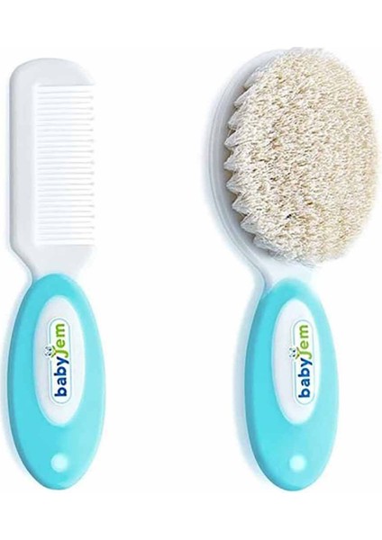 Babyjem Doğal Kıl Fırça Tarak Seti 519 Mavi