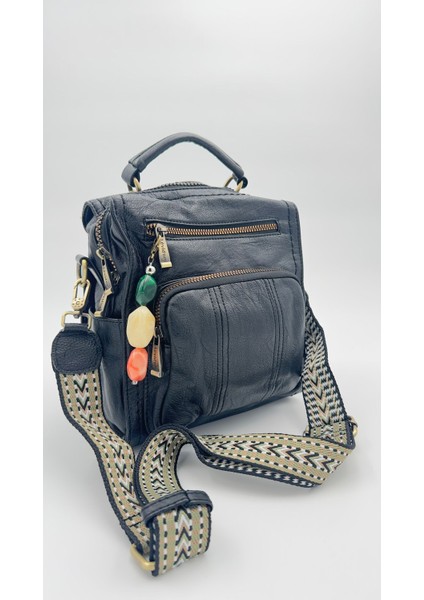 Siyah Kare Sırt Çantası Orijinal Levid'or Premium