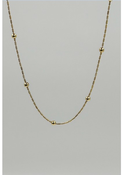 Fıora Boncuklu Gold Kolye Zincir - Kadın - Şık - Zarif - Hediyelik modelleri