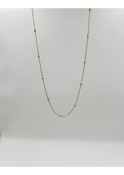 Fıora Boncuklu Gold Kolye Zincir - Kadın - Şık - Zarif - Hediyelik indirimleri