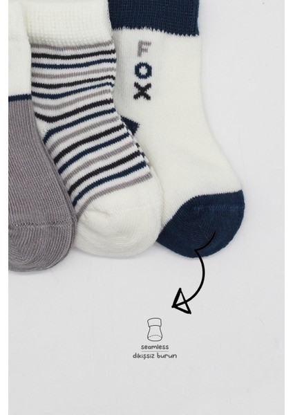 Bistyle 3'lü Penye Soket Çorap BS10109 Gri modelleri