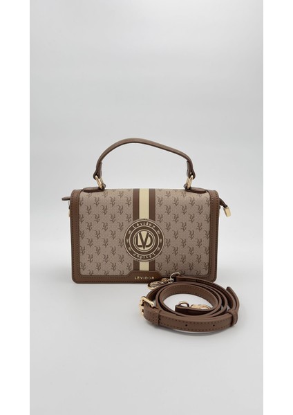 Kahve Logolu Monogram Desen El Çantası Orijinal Levid'or Premium fiyatları