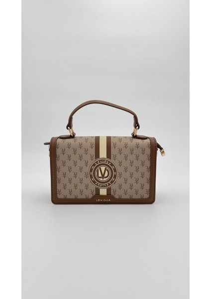 Kahve Logolu Monogram Desen El Çantası Orijinal Levid'or Premium modelleri