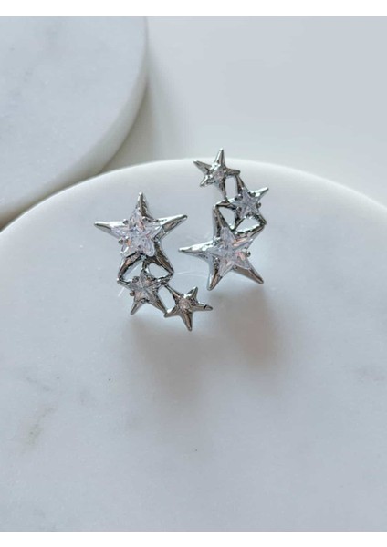 Taşlı Yıldız Küpe