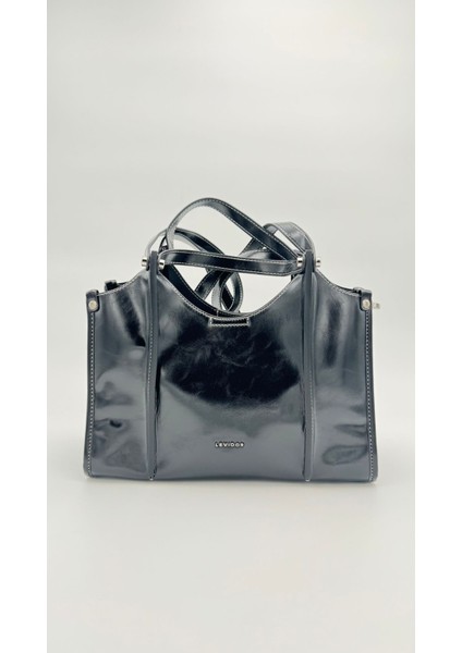 Siyah Çift Gözlü Büyük Omuz Çantası Orijinal Levid'or Premium