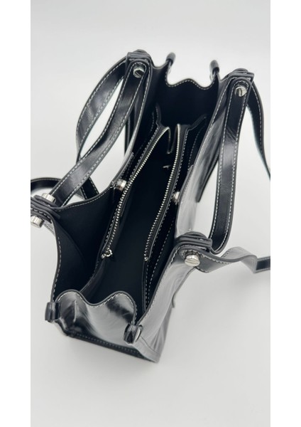 Siyah Çift Gözlü Büyük Omuz Çantası Orijinal Levid'or Premium indirimleri