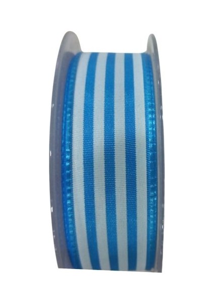 Tafta Çizgi Desen Kurdele 25 mm Mavi 2 Metre fiyatları