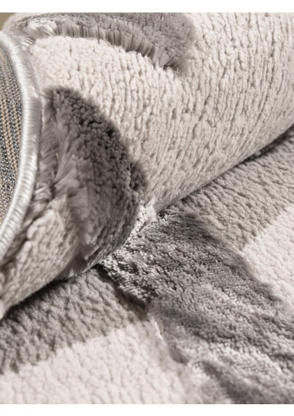 Cozy Czy-03 Modern Geometrik Desenli Toz Vermez Yumuşak Dokulu Gri Makine Halısı – Salon, Yolluk, Yatak Odası, Mutfak, Çocuk Odası Için Uygun Czy-03 modelleri