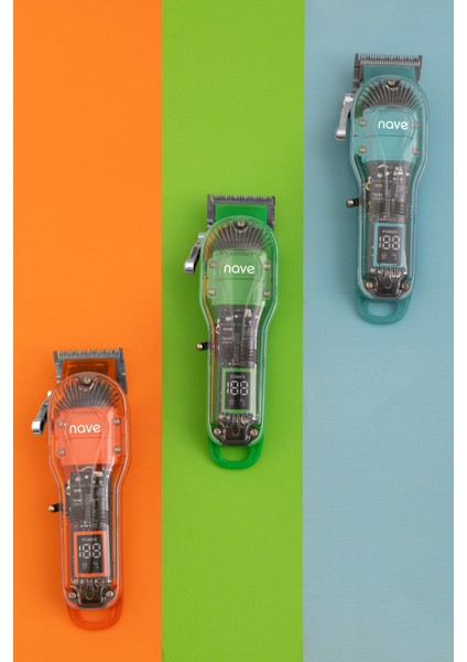 Turuncu Kablosuz Profesyonel Tıraş Makinesi, LCD Ekran, USB Şarj, 6 Tarak, T-Bıçaklı indirimleri