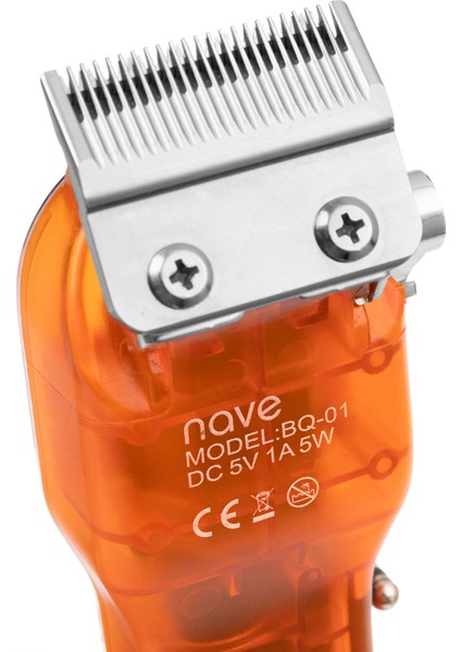 Turuncu Kablosuz Profesyonel Tıraş Makinesi, LCD Ekran, USB Şarj, 6 Tarak, T-Bıçaklı
