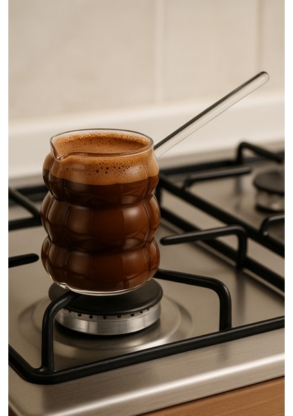 Balon Desenli Cam Kahve Cezve modelleri