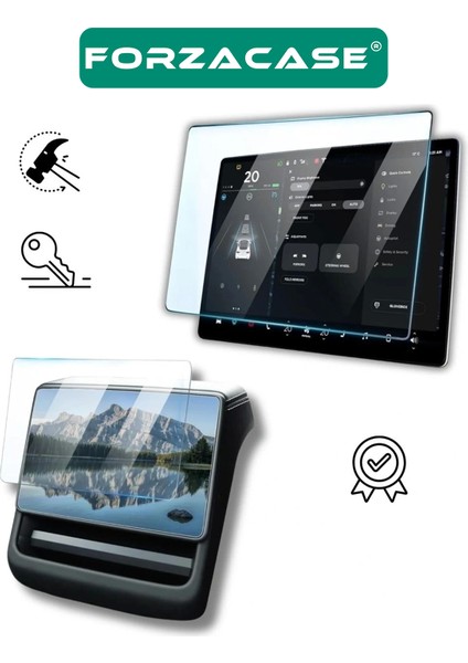 2in1 Tesla Model Y New Juniper Temperli Kırılmaz Cam Ekran Koruyucu - FC1119 fiyatları