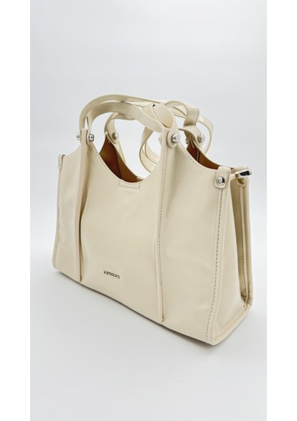 Bej Çift Gözlü Büyük Omuz Çantası Orijinal Levid'or Premium modelleri