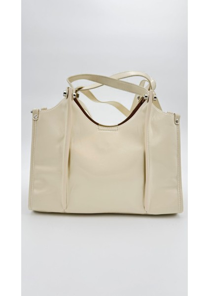 Bej Çift Gözlü Büyük Omuz Çantası Orijinal Levid'or Premium fırsatları